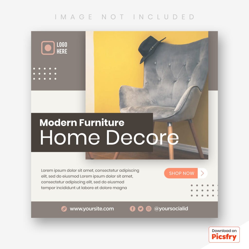 Furniture for new home social post design PSD