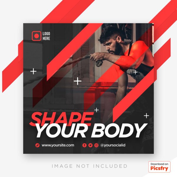 Gym and fitness social media banner PSD