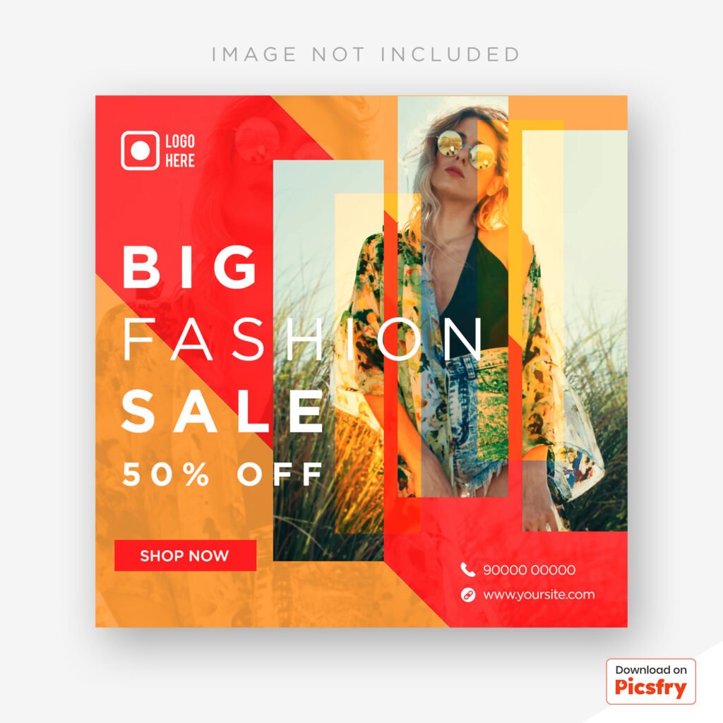 Abstract fashion sale instagram post PSD