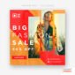 Abstract fashion sale instagram post PSD